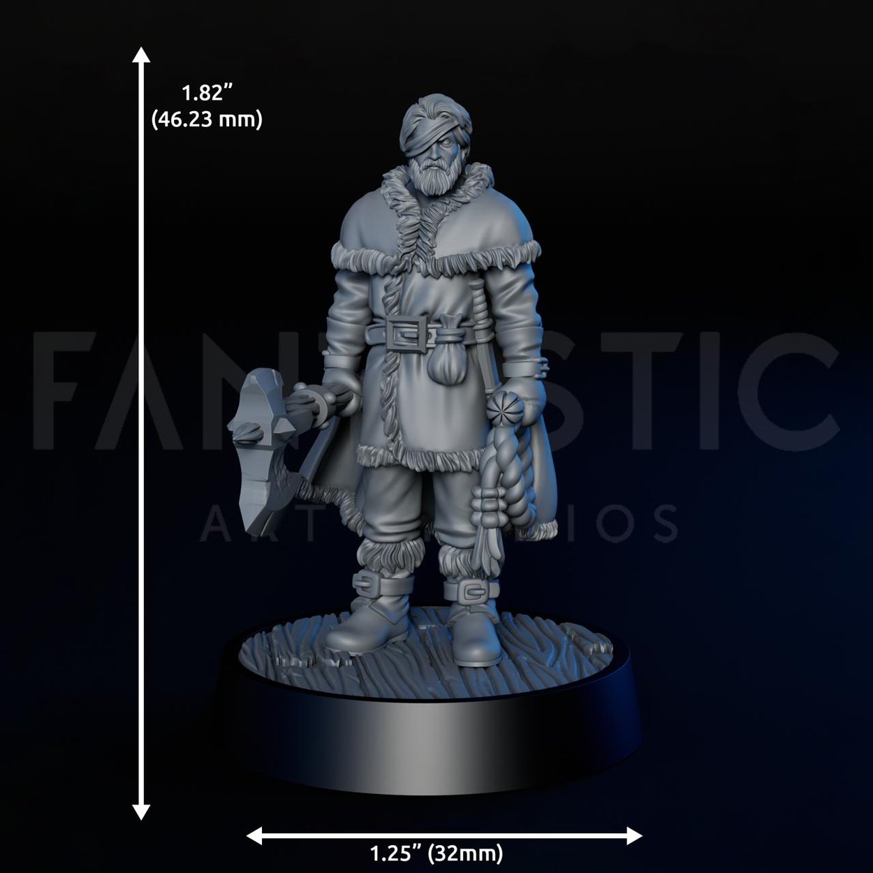 Bandit Leader miniature, scale reference