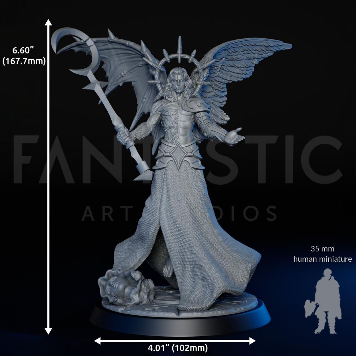 Fallen Angel miniature, scale reference