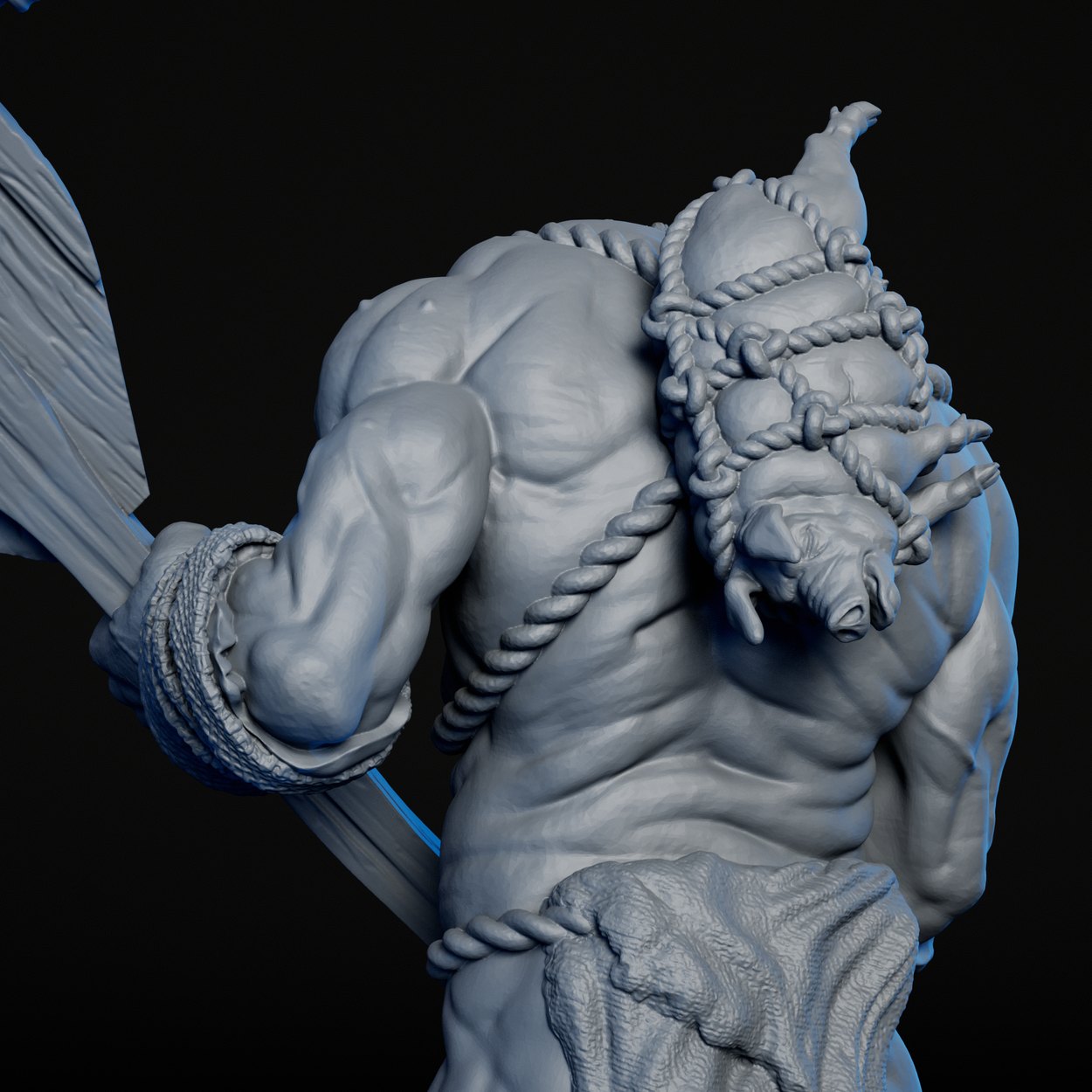 Hill Giant miniature, detail view two