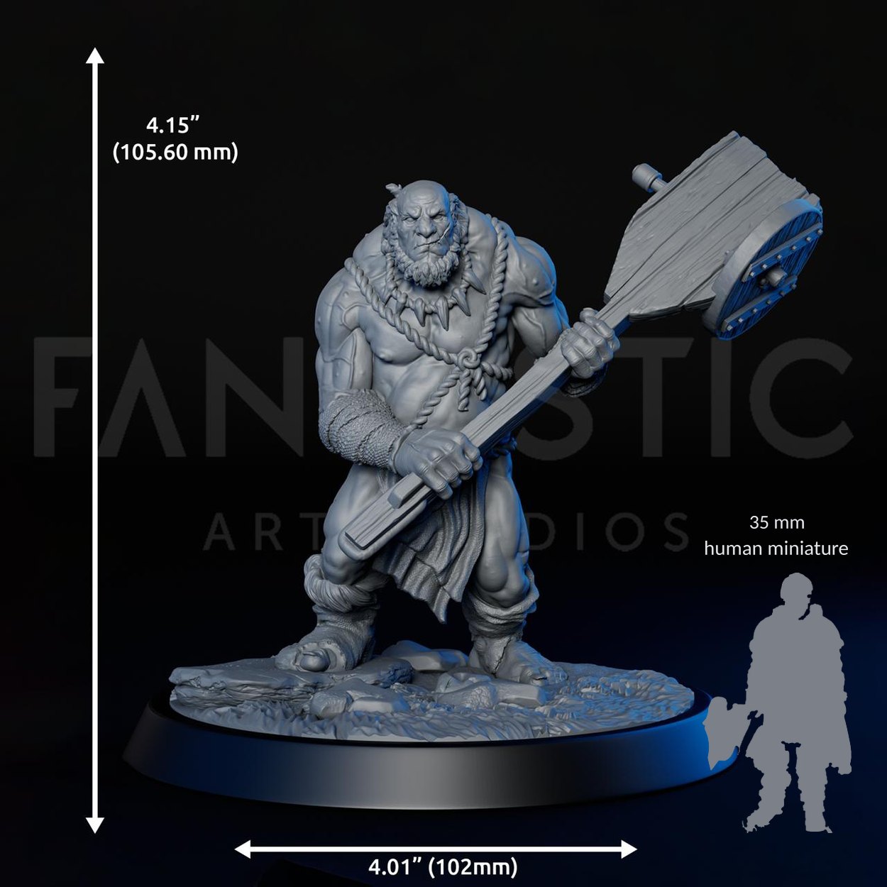 Hill Giant miniature, scale reference