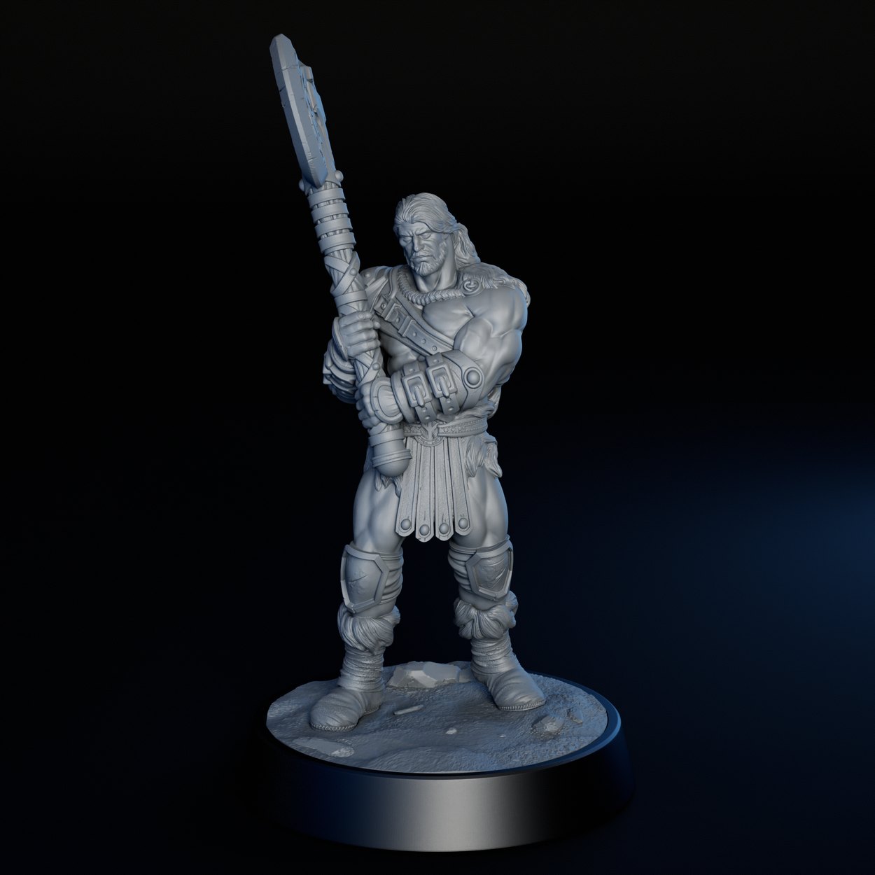 Human Barbarian Male miniature, front view