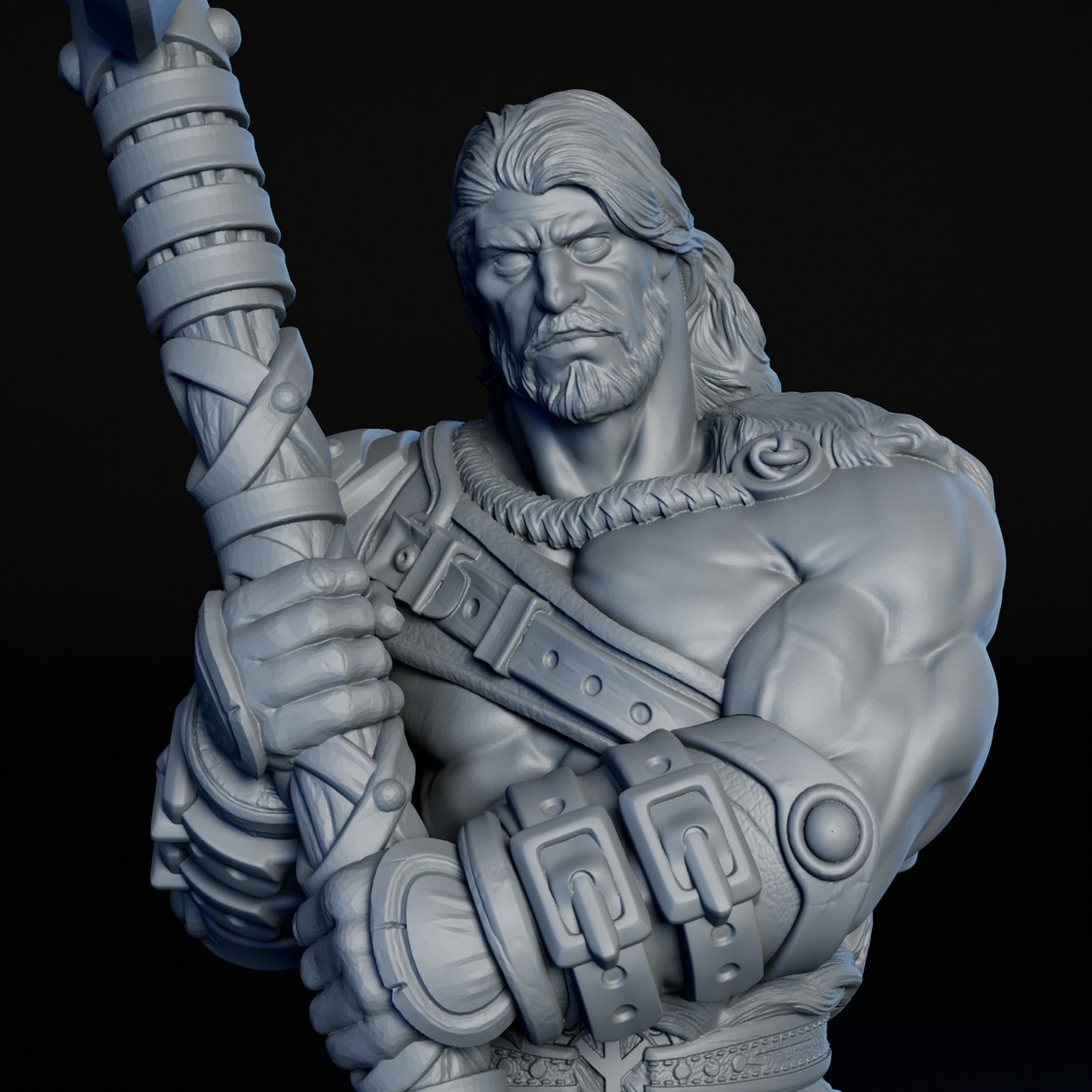Human Barbarian Male miniature, detail view one
