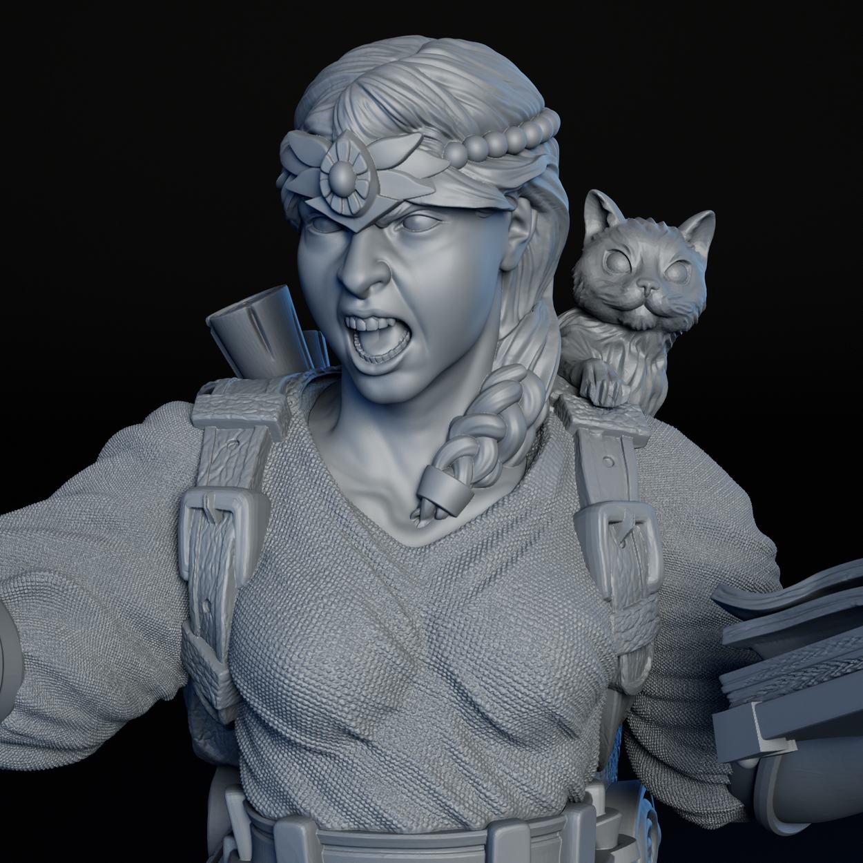 Human Mage miniature, detail view one