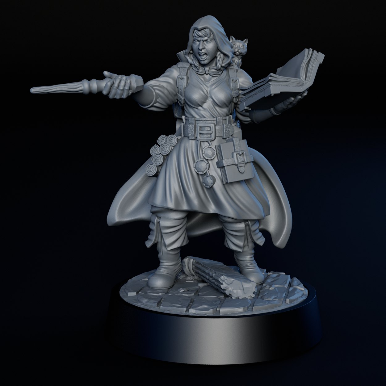 Human Mage Female miniature, front view