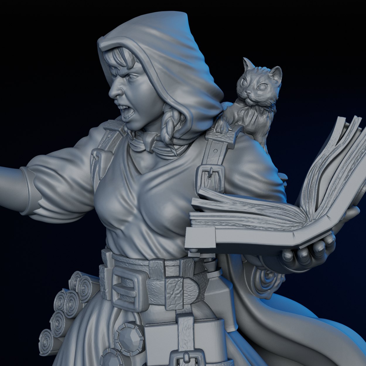 Human Mage Female miniature, detail view two