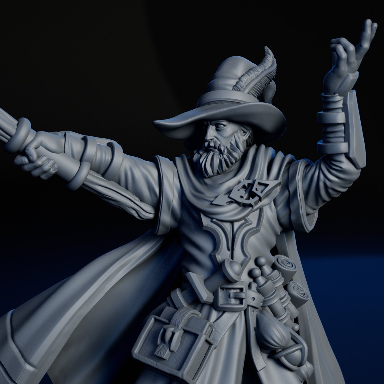 Human Mage Male miniature, detail view one