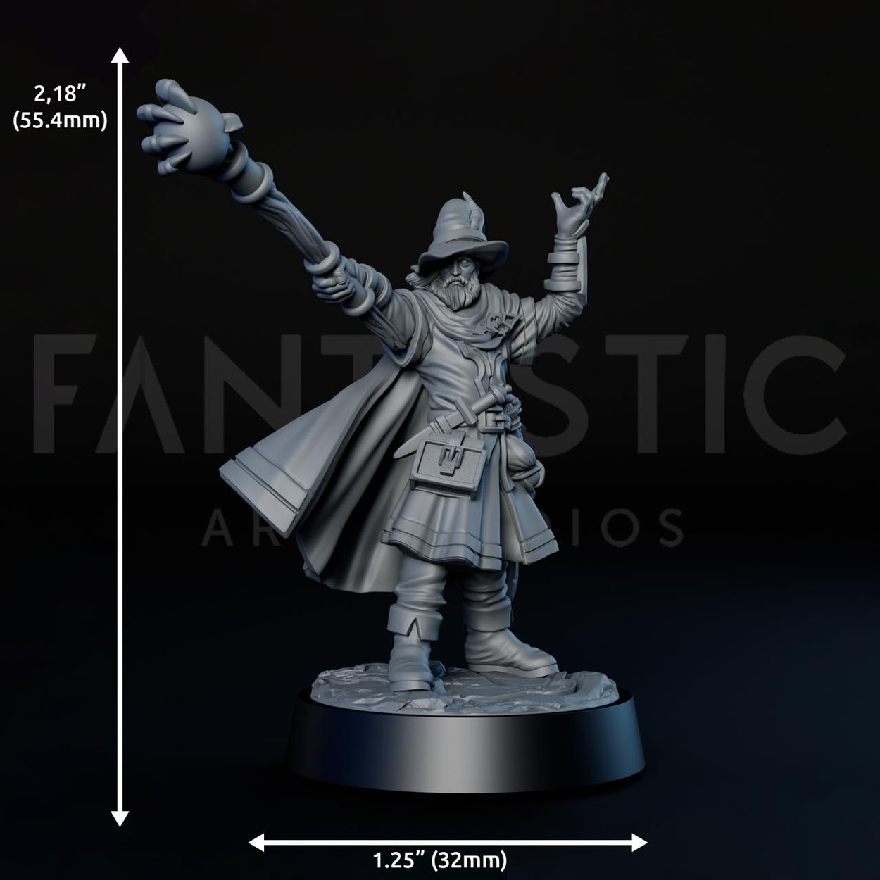 Human Mage Male miniature, scale reference