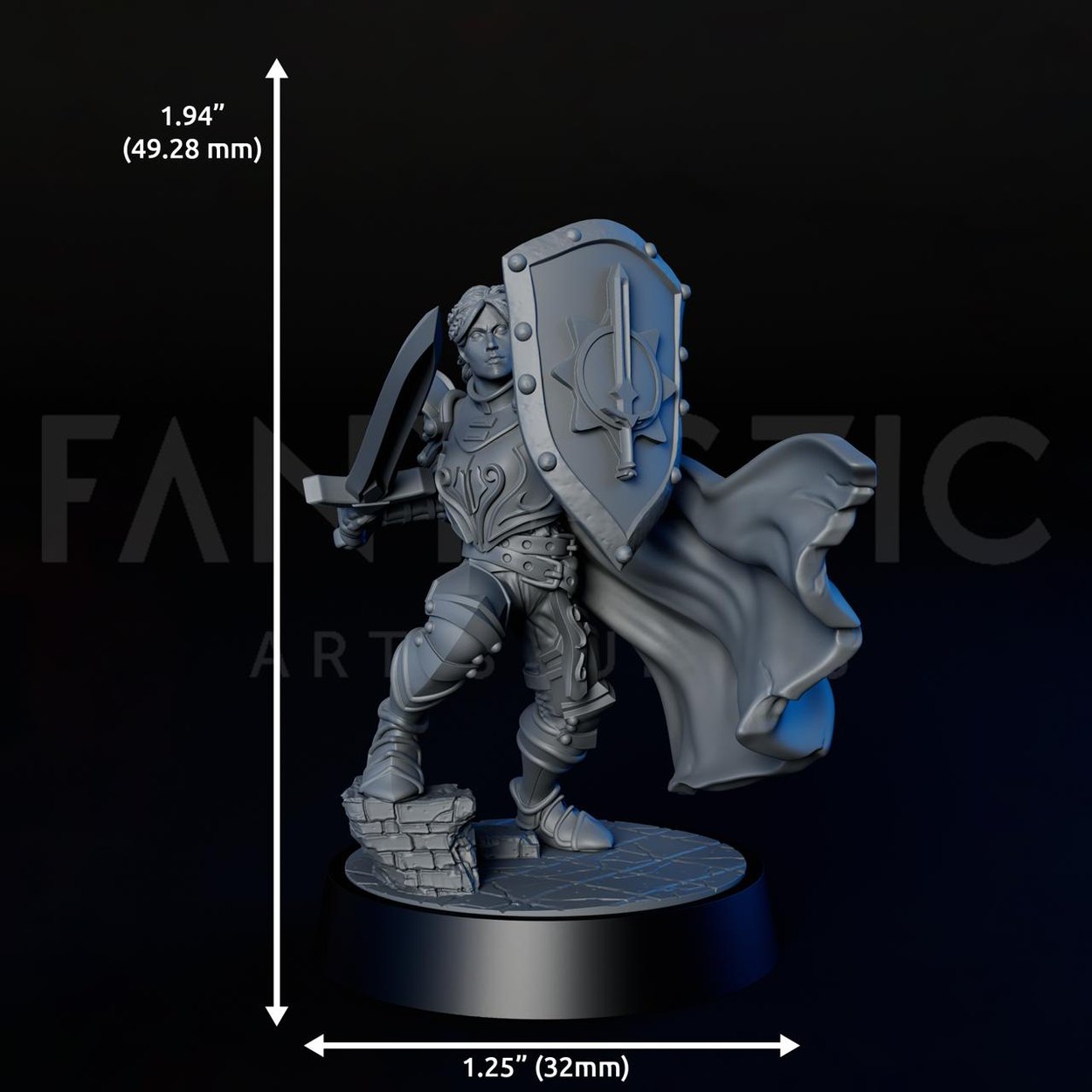 Human Warrior Female miniature, scale reference