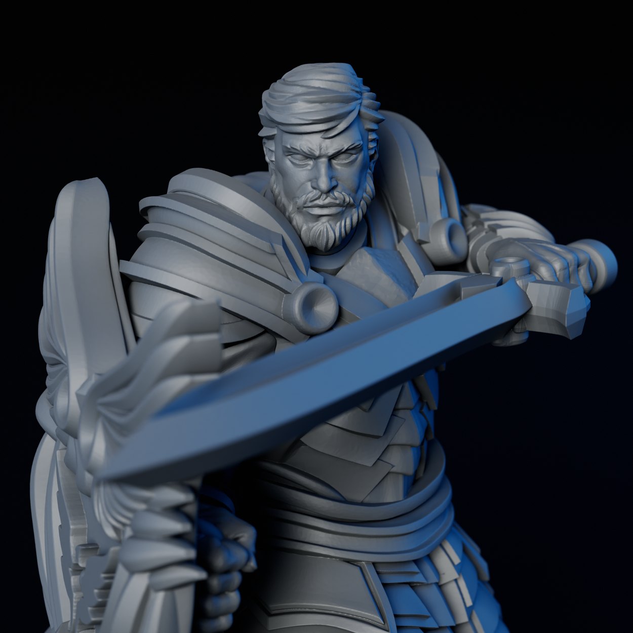 Human Warrior Male miniature, detail view one