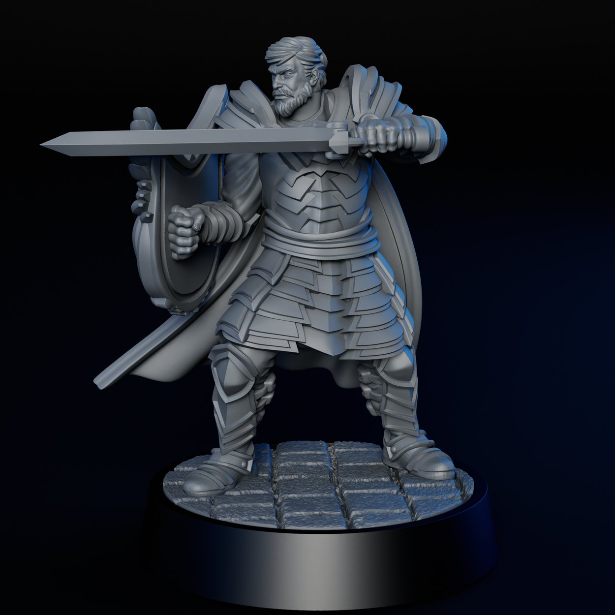 Human Warrior Male miniature, detail view two