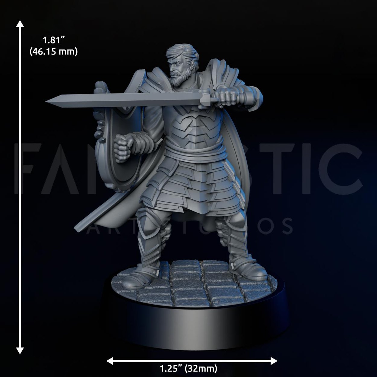 Human Warrior Male miniature, scale reference