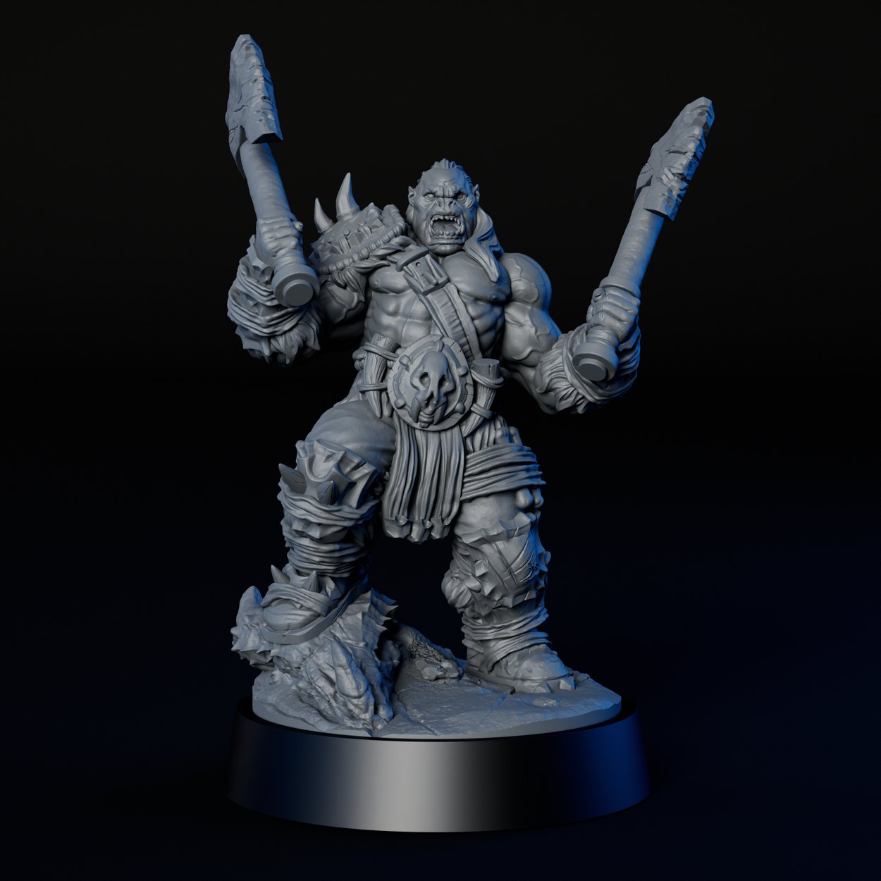 Orc Berserker miniature, front view