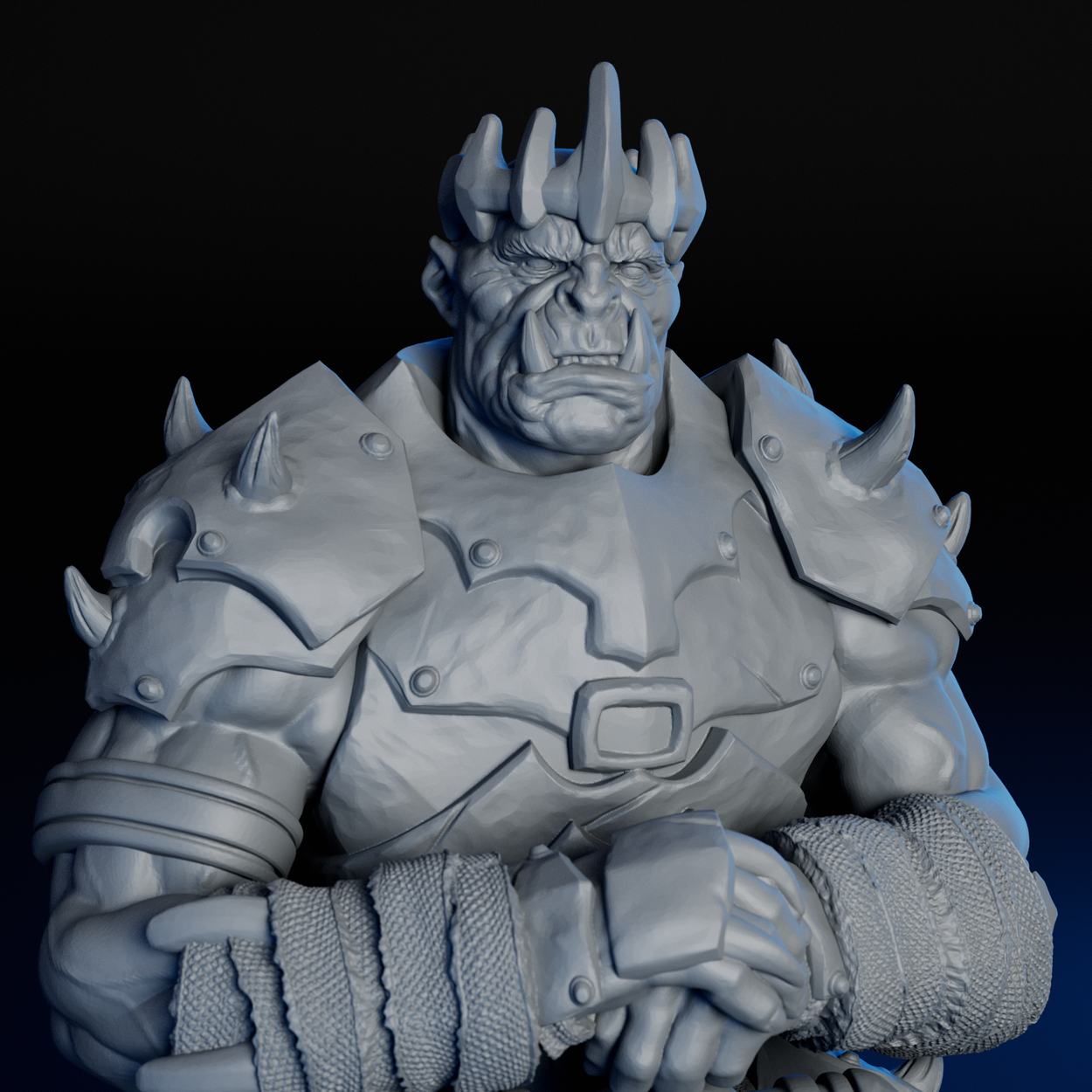 Orc King miniature, detail view one