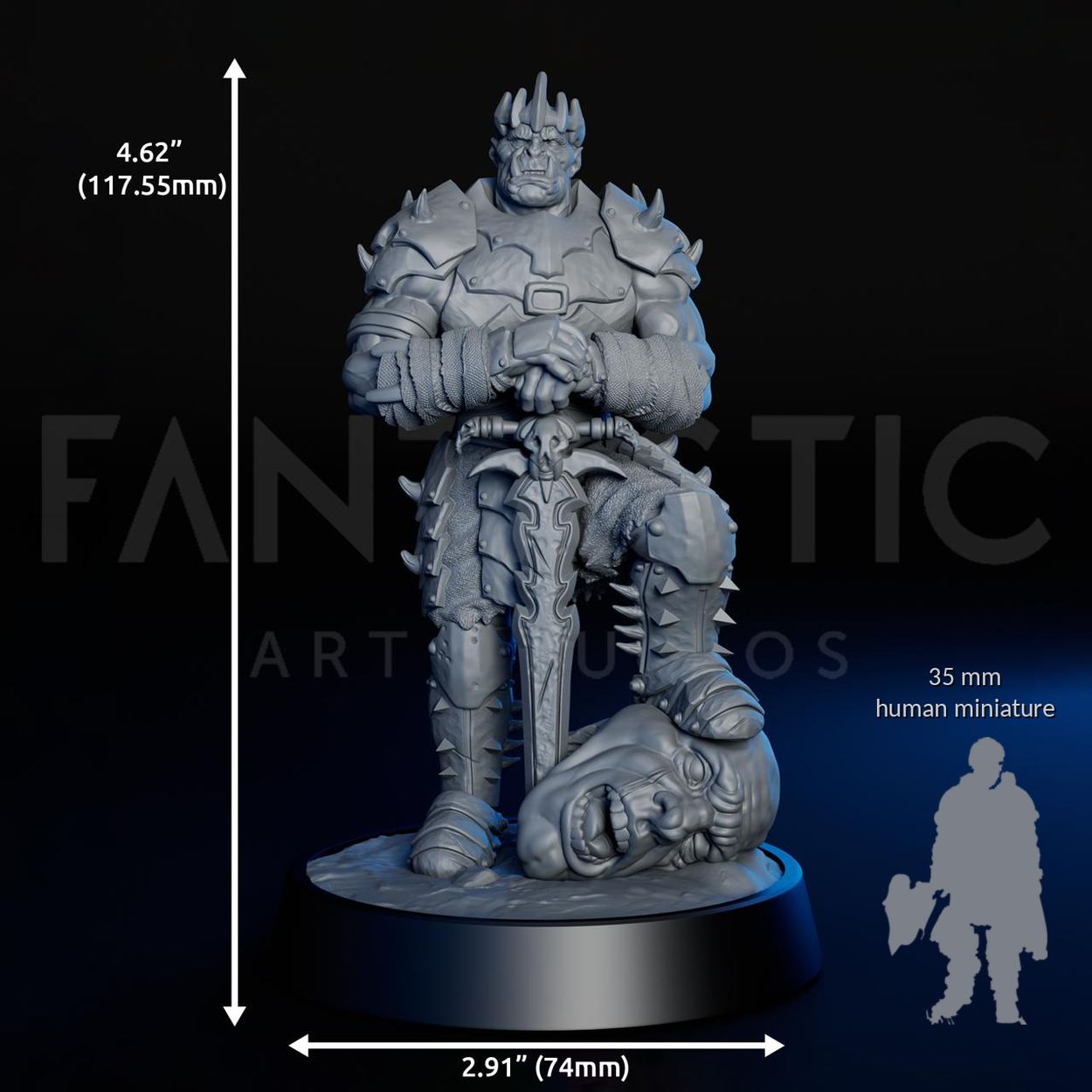 Orc King miniature, scale reference