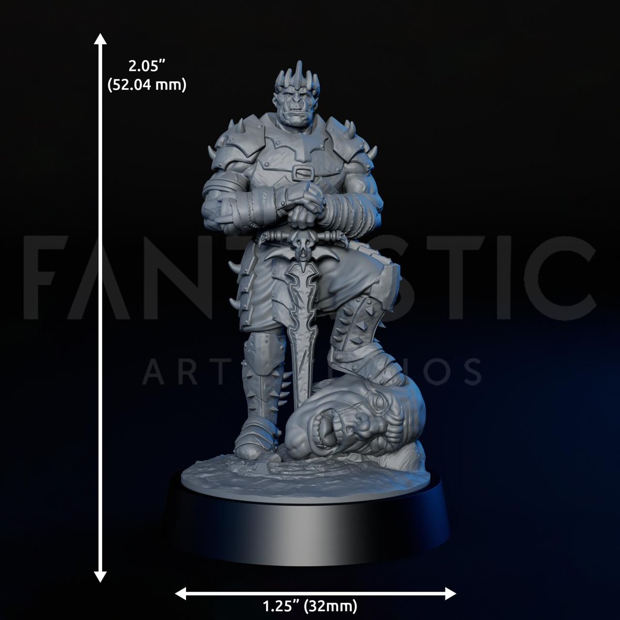 Orc King miniature, scale reference