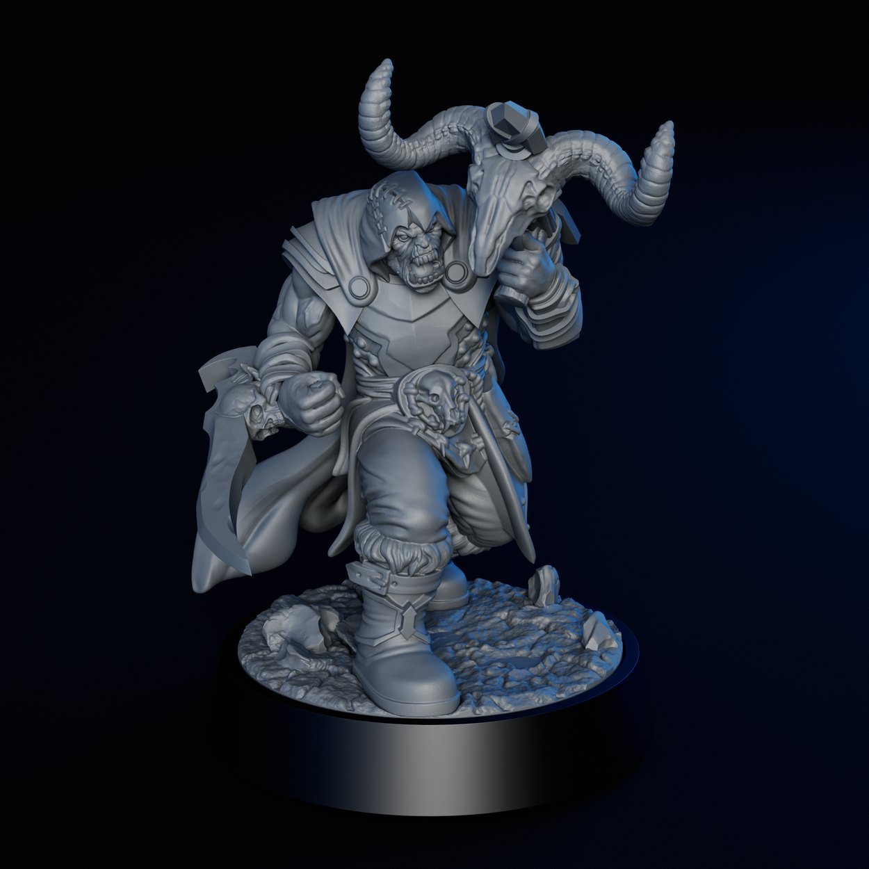 Orc Rogue miniature, front view