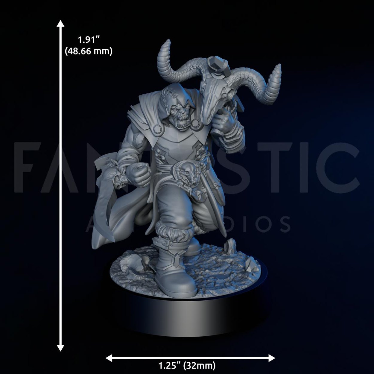 Orc Rogue miniature, scale reference
