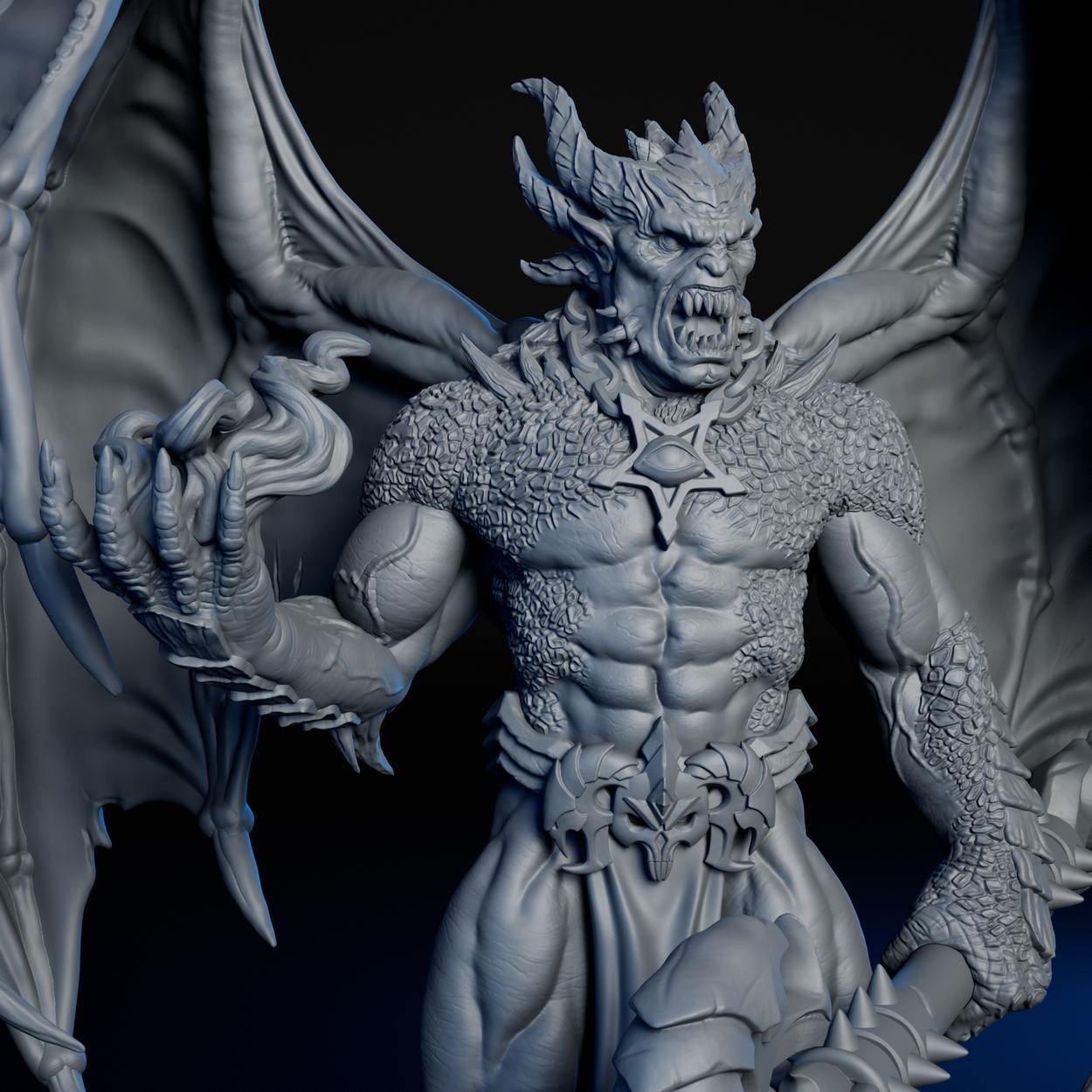 Pit Fiend miniature, detail view one