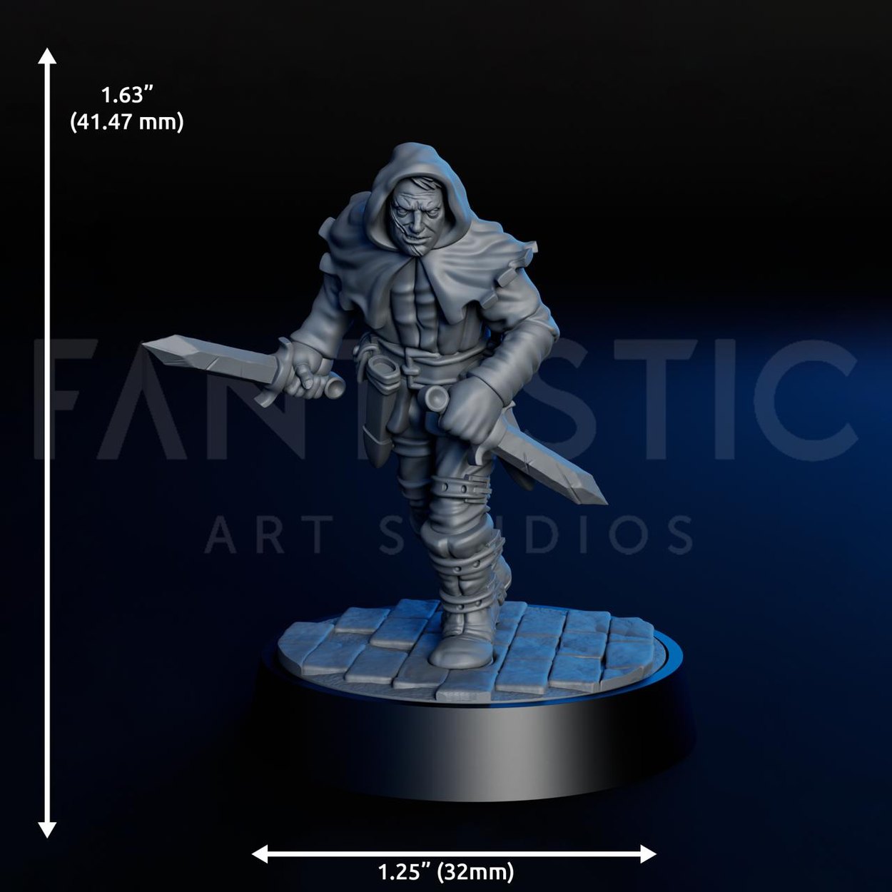 Rogue Bandit miniature, scale reference