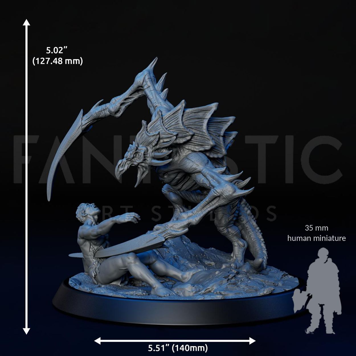 Underdark Horror miniature, scale reference