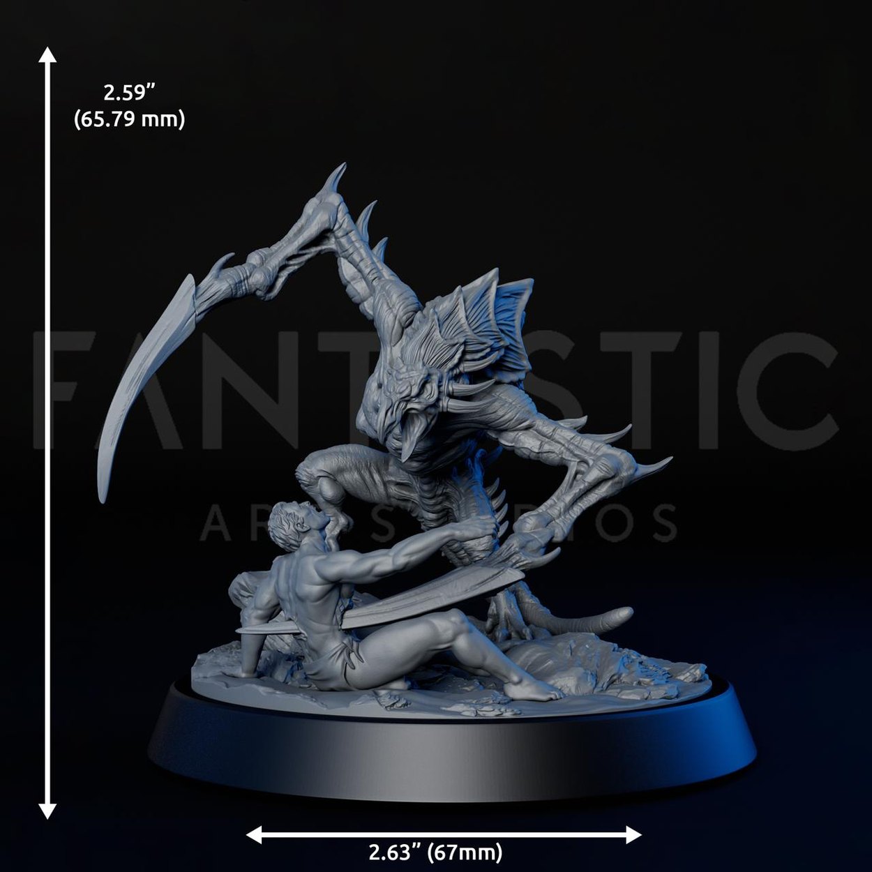 Underdark Horror miniature, scale reference