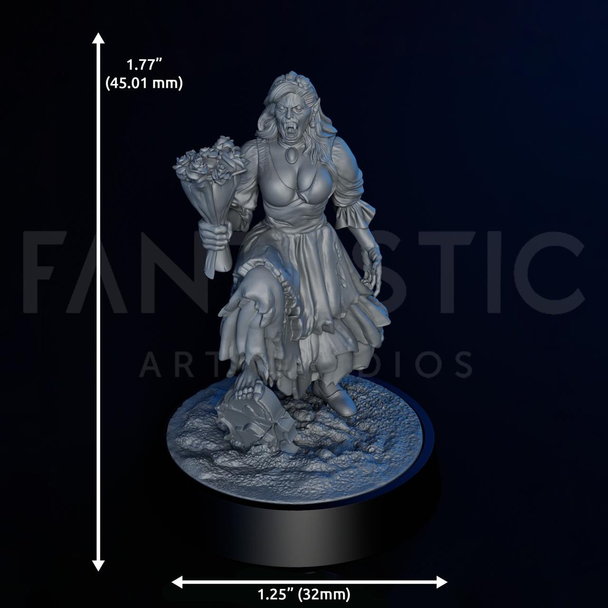 Vampire Bride miniature, scale reference