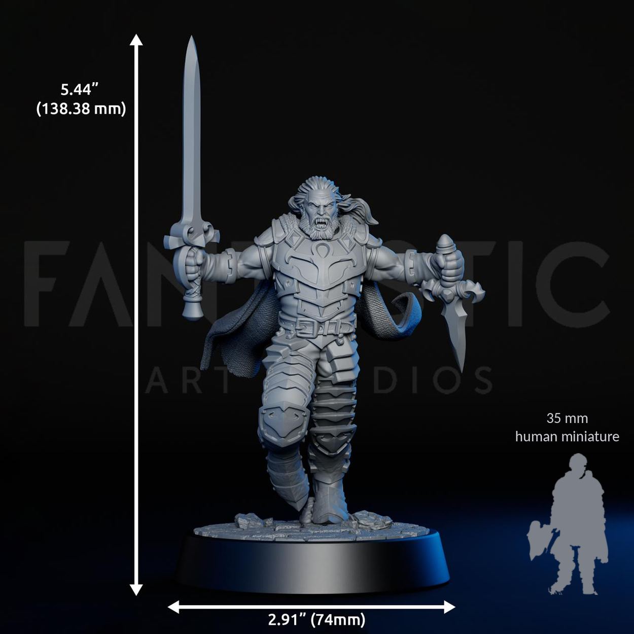 Vampire Lord miniature, scale reference